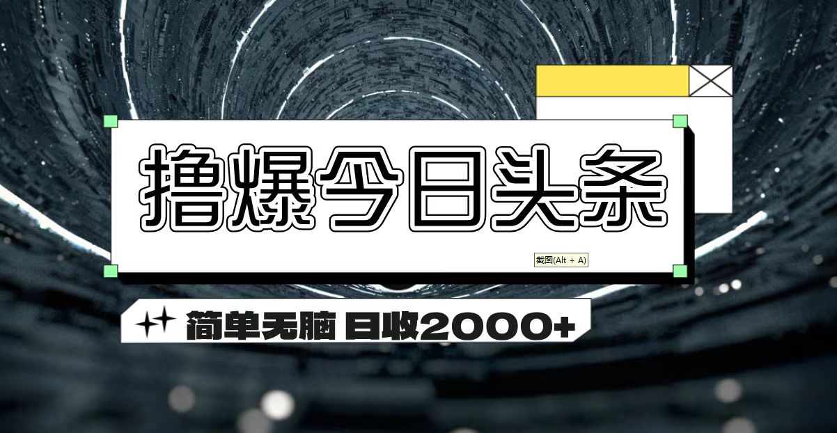 （11665期）撸爆今日头条 简单无脑操作 日收2000+-聊项目