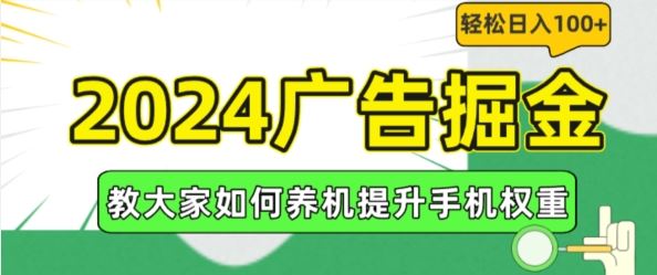 2024广告掘金，教大家如何养机提升手机权重，轻松日入100+【揭秘】-聊项目