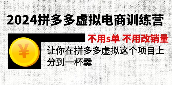 (12024期)2024拼多多虚拟电商训练营 不s单 不改销量 做虚拟项目分一杯羹(更新10节)-聊项目