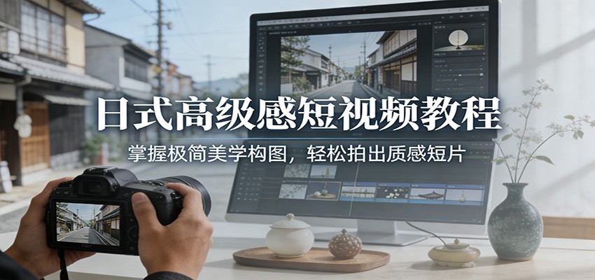 日式高级感短视频教程：掌握极简美学构图，轻松拍出质感短片-聊项目