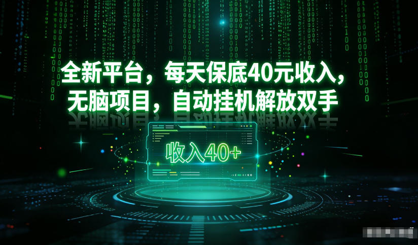 最新看广平台，每天保底30-4米，无脑项目，自动挂G解放双手【揭秘】-聊项目