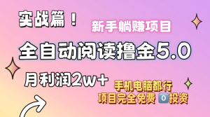(11578期)小说全自动阅读撸金5.0 操作简单 可批量操作 零门槛!小白无脑上手月入2w+-聊项目