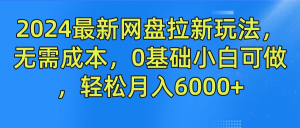 2024最新网盘拉新玩法,无需成本,0基础小白可做,轻松月入6000+-聊项目