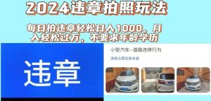 (11743期)2024违章拍照新玩法,推广躺赚+拍照赚钱双模式,日入1000+-聊项目