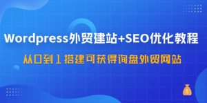 (11911期)WordPress-外贸建站+SEO优化教程:从0到1搭建可获得询盘外贸网站-57节课-聊项目