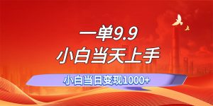 (11997期)一单9.9,一天轻松上百单,不挑人,小白当天上手,一分钟一条作品-聊项目