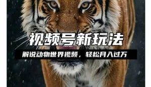 利用动物世界解说视频,赚分成计划收益,轻松月入过W,操作简单【揭秘】-聊项目