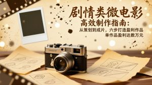 剧情类微电影高效制作指南:从策划到成片,六步打造盈利作品,单作品盈利达数万元-聊项目
