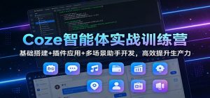 Coze智能体实战训练营:基础搭建+插件应用+多场景助手开发,高效提升生产力-聊项目