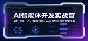 AI智能体开发实战营：插件搭建+RAG+模型微调，从实操到项目落地全覆盖-聊项目