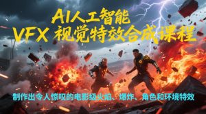 AI人工智能VFX视觉特效合成课程，制作出令人惊叹的电影级火焰、爆炸、角色和环境特效-聊项目